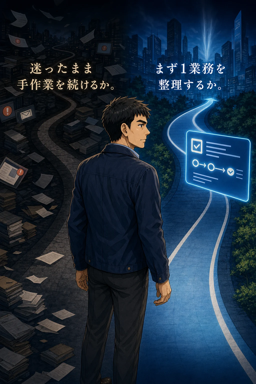 手作業を続ける道とまず1業務を整理する道を選ぶ社長