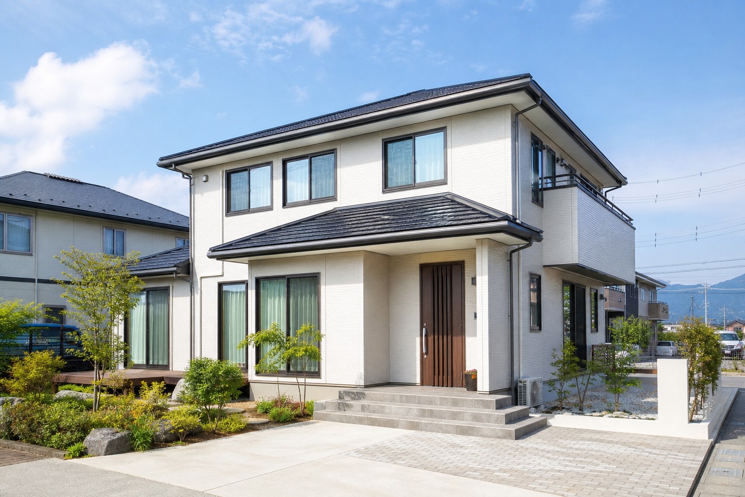 外壁塗装後の戸建て住宅外観