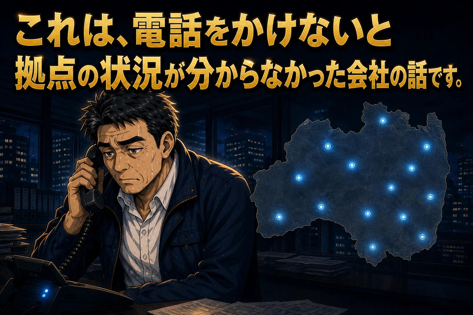 電話をかけないと拠点の状況が分からなかった会社の物語