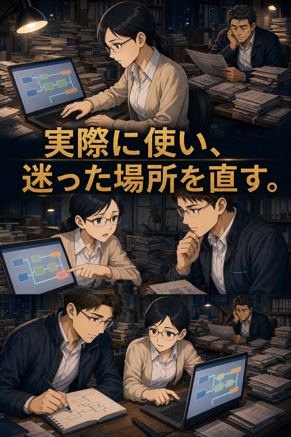 実際に使って迷った場所を修正する場面