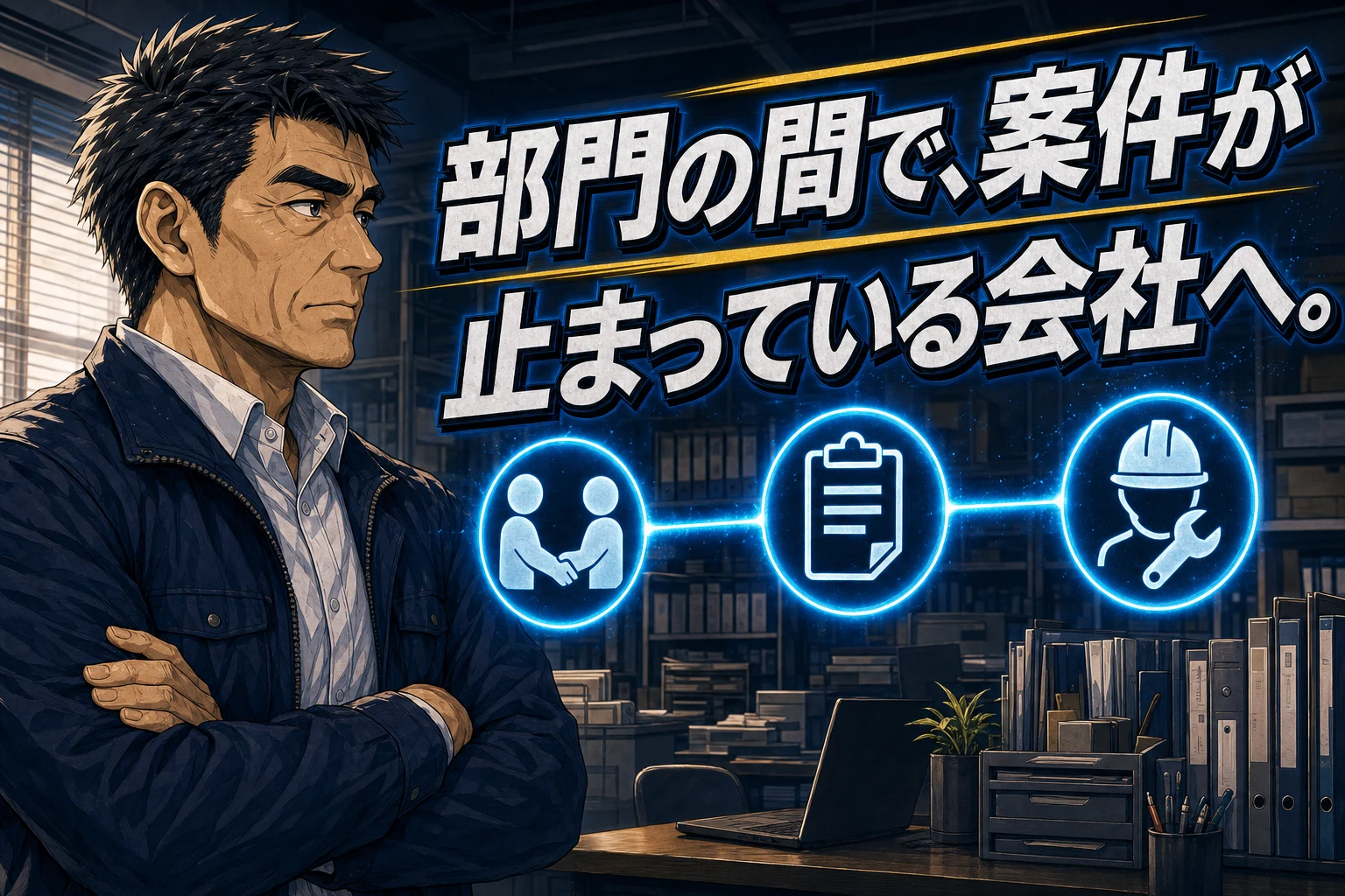 部門の間で案件が止まっている郡山市の会社への呼びかけ