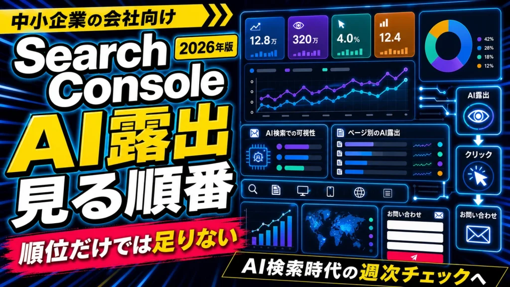 Search ConsoleでAI露出を見る順番を示す人物なしサムネイル
