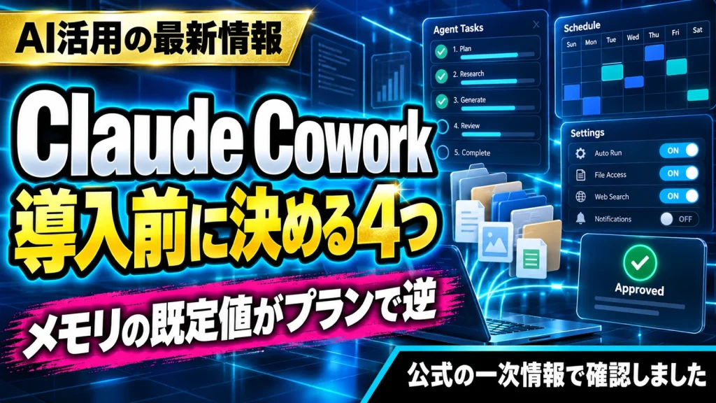 Claude Cowork 導入前に決める4つ