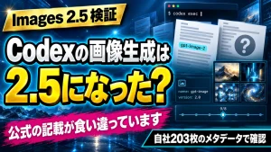 Codexの画像生成はImages 2.5になったのかを、公式の記載と自社203枚のメタデータで確認した記事のサムネイル