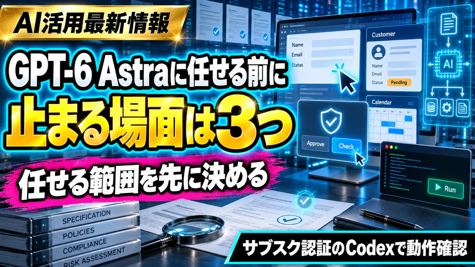 GPT-6 Astraに任せる前に、止まる場面は3つと示したサムネイル