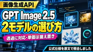 GPT Image 2.5の2モデルの選び方を示すサムネイル